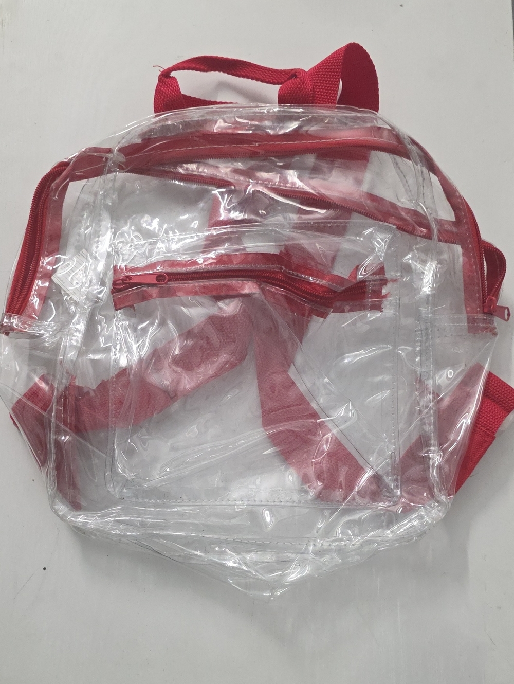 Source Unknown Clear Kids Backpack with Red Trim